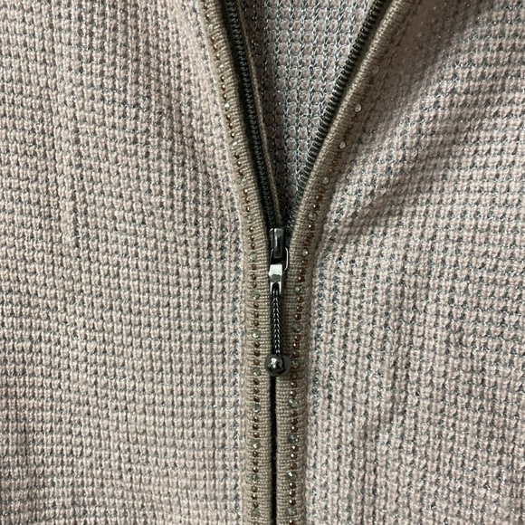 St.John pink sparkle waffle knit bomber jacket size P - Picture 7 of 16